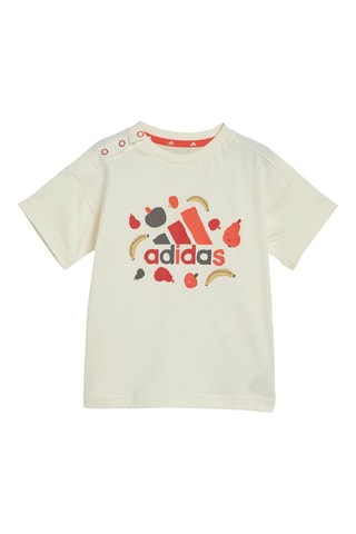T-shirt et short Eseentials - Ivoire et rouge