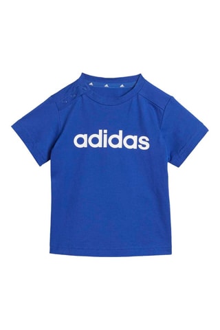 T-shirt et short en coton biologique Essentials Lineage - Bleu roi et noir - Adidas