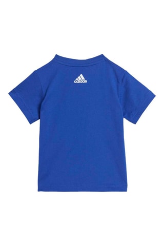 T-shirt et short en coton biologique Essentials Lineage - Bleu roi et noir - Adidas