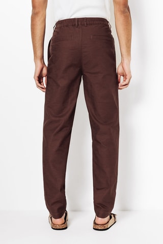 Pantalón chino de lino - Marrón
