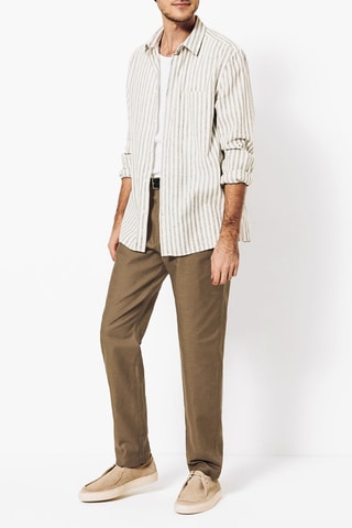 Pantalón chino de lino - Marrón