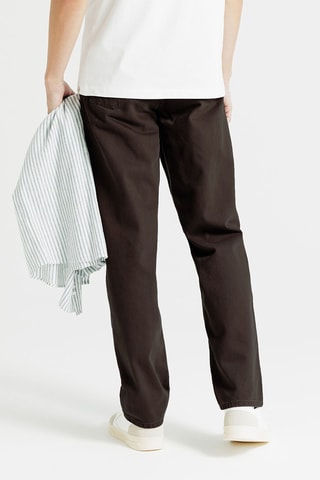 Pantalón loose de algodón orgánico - Marrón oscuro