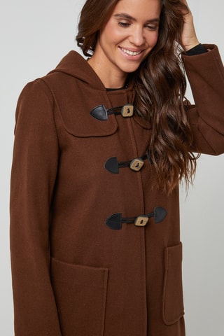 Dufflecoat met Capuchon  - Bruin
