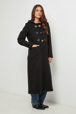 Dufflecoat met Capuchon  - Zwart