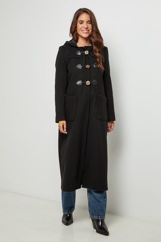 Dufflecoat met Capuchon  - Zwart