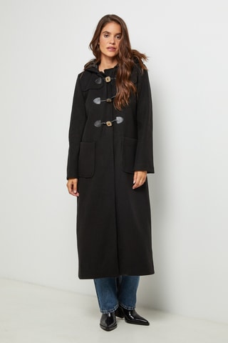 Dufflecoat met Capuchon  - Zwart