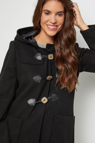 Dufflecoat met Capuchon  - Zwart