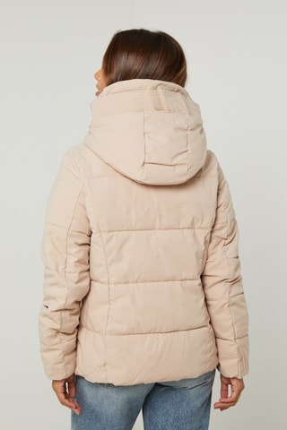 Gewatteerde Jas met Capuchon  - Beige