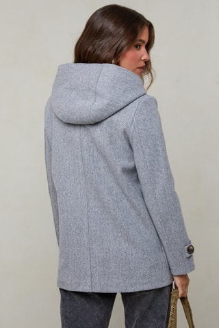 Dufflecoat met Capuchon  - Grijs en zwart