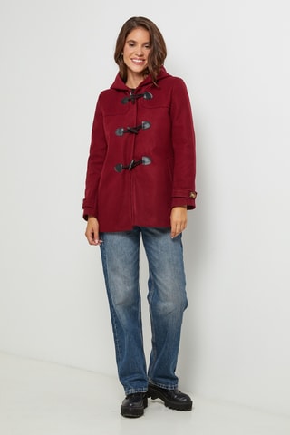 Duffle-coat à capuche trapèze - Bordeaux