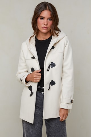 Dufflecoat met Capuchon  - Ecru