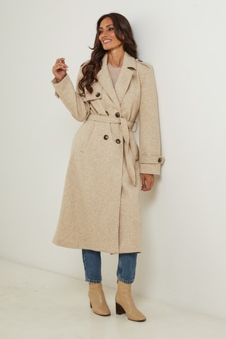Rechte Lange Jas - Beige