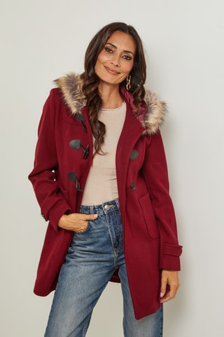 Jas met Capuchon - Bordeauxrood