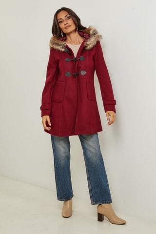 Jas met Capuchon - Bordeauxrood