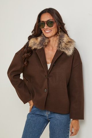 Manteau droit - Marron