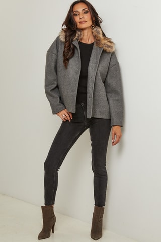 Manteau droit - Gris