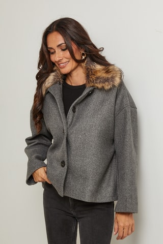Manteau droit - Gris