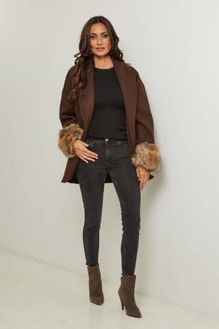 Manteau droit - Marron