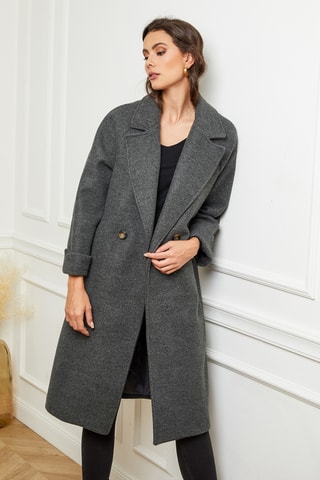 Manteau droit long - Anthracite