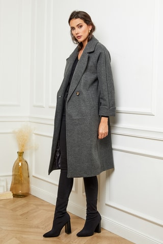 Manteau droit long - Anthracite