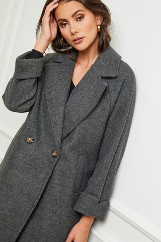 Manteau droit long - Anthracite