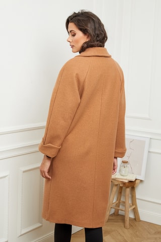 Manteau droit long - Camel