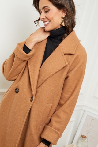 Manteau droit long - Camel