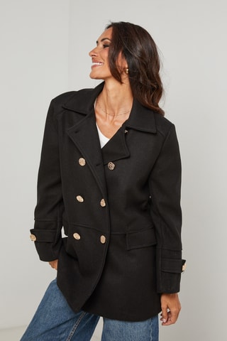 Manteau droit - Noir