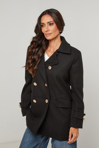 Manteau droit - Noir