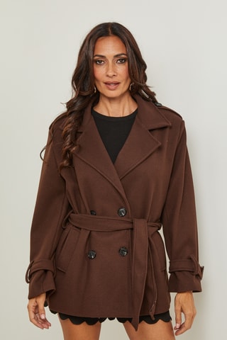 Manteau droit - Marron