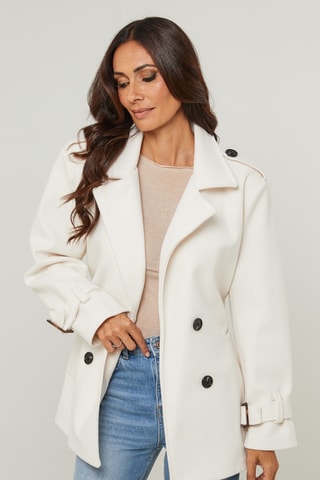 Manteau droit - Écru