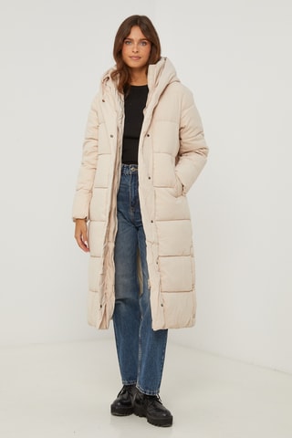Gewatteerde Jas met Capuchon - Beige