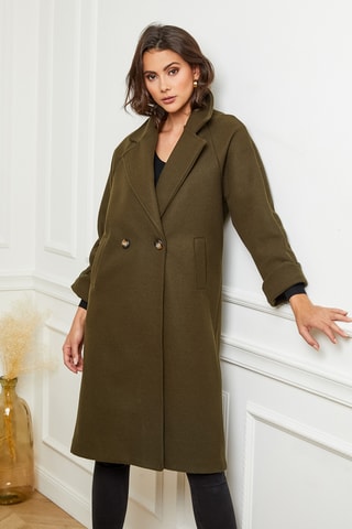 Manteau droit long - Kaki