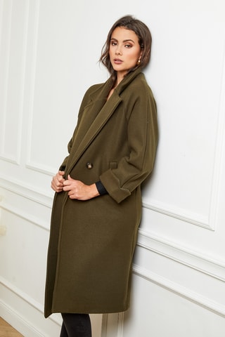 Manteau droit long - Kaki