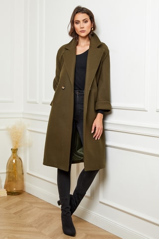 Manteau droit long - Kaki