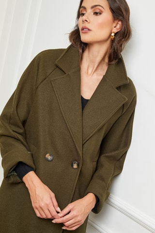 Manteau droit long - Kaki