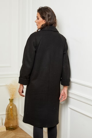 Manteau droit long - Noir