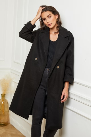 Manteau droit long - Noir