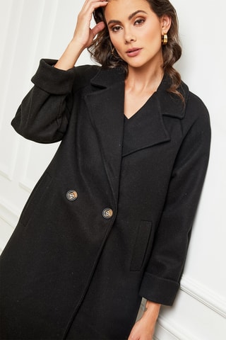 Manteau droit long - Noir