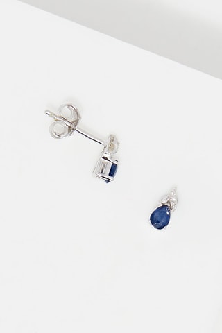 Pendientes Larme de Saphir - Oro blanco, zafiros y diamantes