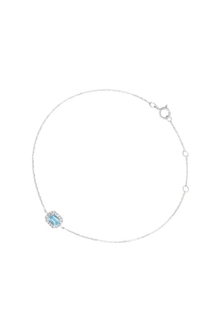 Pulsera Nina - Oro blanco, diamantes y topacio