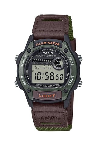 Stoffen Quartz Horloge - Chronometer - Groen en Bruin