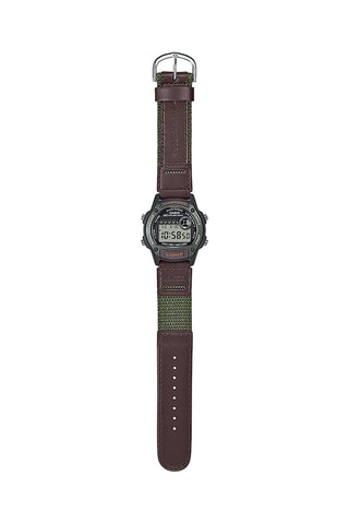 Stoffen Quartz Horloge - Chronometer - Groen en Bruin