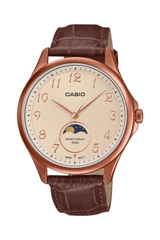 Leren Quartz Horloge Timeless - Bruin en Roségoudkleurig