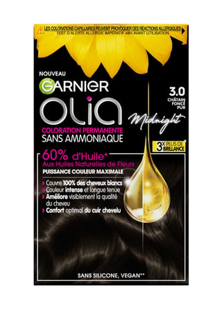 Permanente haarverf Olia- N° 3,0 châtain foncé - donker kastanje 986 ml