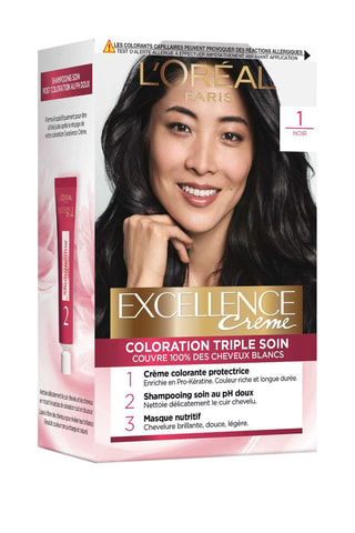 Permanente Kleuring Triple Soin Excellence Crème - 1 Zwart - Normaal Haar