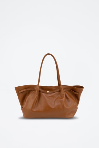 Bolso shopper de piel Mellara - Marrón