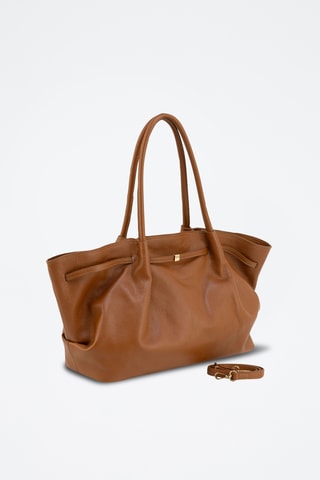 Bolso shopper de piel Mellara - Marrón