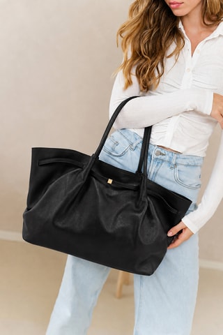 Bolso shopper de piel Mellara - Negro