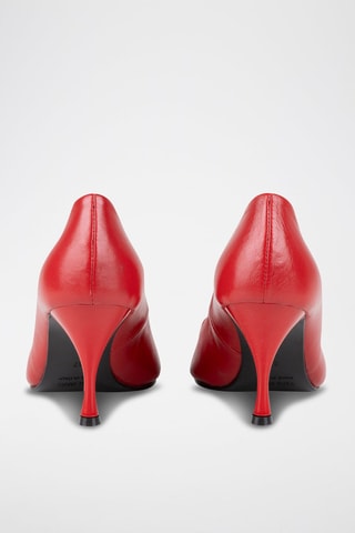 Zapatos de piel de tacón Nesella Burdeos - Rojo